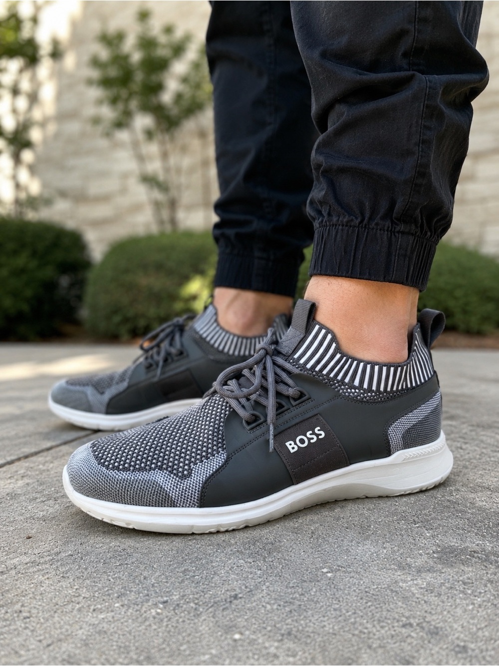 Hugo Boss Extreme Run Knit Men’s Sneakers US 9 EU 42 Gray Athletic Shoes